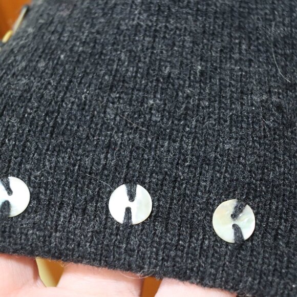 Susan Martin Dark Gray Black Mother of Pearl Button Swing Cardigan Medium - Picture 11 of 16